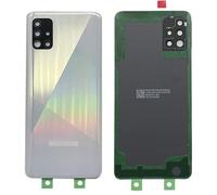 iYAiYO Couvercle de batterie arrière avec lentille caméra pour Samsung A51 4G Pièce de rechange du boîtier couvercle arrière avec autocollant préinstallé-blanc