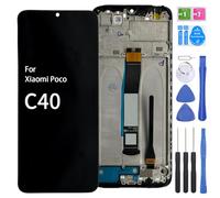 iYAiYO Écran LCD Digitizer Écran Tactile Remplacement Compatible avec Xiaomi Poco C40 220333QPG Écran Complet avec Cadre-Noir