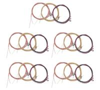 Iyalezirk 15 Jeux de Cordes de Guitare en Acier pour Guitare Acoustique (5 de Cuivres, 5 de Cuivre et 5 Multicolore)