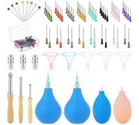 Iyalezirk 151 PCS Supplies Applicateur de Précision en Céramique 3 Onces Bouteille de Remorque de Glissement et 8 Tailles Précision à Aiguille pour Poterie