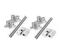 Iyalezirk 2 x Bague de défilement avec roulement une sphère un mouvement linéaire avec diamètre 8 mm Horizontal axe optique avec axe linéaire de 200 mm avec ensemble de support de guidage