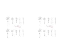 Iyalezirk 20 Pièces Acrylique Faux-Glaçons Noël Flocon de Neige Pendentifs Arbre de Noël Glaçon Suspendus Ornements Ensemble de Décoration de Noël