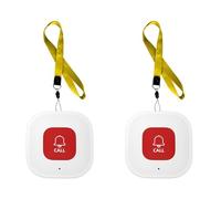 Iyalezirk 2Pack Tuya WiFi Smart SOS Bouton D'Appel Aide-Soignant Sans Téléavertisseur Alerte Téléphonique ÉMetteur Bouton D'Appel D'Urgence