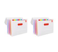 Iyalezirk 2X Dossiers de Fichiers Portable Expanding 12-Pocket File Folder A4 AccordéOn File Document Organizer pour Home Office School
