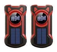 Iyalezirk 2X Radio Solaire à Manivelle Radio Météo Portable AM/FM/NOAA avec Lampe de Poche LED Haut-Parleur Bluetooth 5.0 Radio d'urgence-A