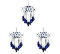 Iyalezirk 3 attrape-rêves du mauvais il pour chambre à coucher, macramé tressé une main à accrocher au mur, décoration de , cadeau de bénédiction, 3