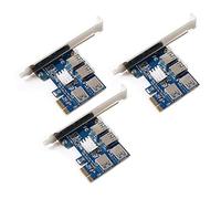 Iyalezirk 3 PièCes Adaptateur PCI-E vers USB 4 Ports PCI-E X1 vers USB 3.0 Carte D'Extension de Carte Riser Accessoire Minier