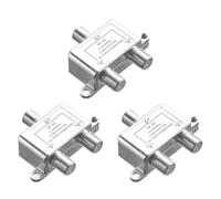 Iyalezirk 3 répartiteurs de câble coaxial numérique à 2 voies 5-2400 MHz, compatible avec RG6, fonctionne avec les connexions TV analogiques/numériques et Internet