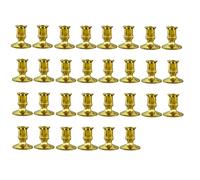 Iyalezirk 30 Pièces de Bougeoirs Coniques à Base de Bougie Pilier Dorée pour Décoration de Noël