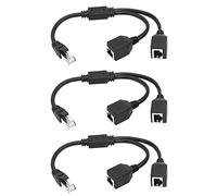 Iyalezirk 3X Splitter Ethernet RJ45 de 1 A 2 femelles pour adaptateur d'extension réseau LAN Super Cat5, Cat6, Cat7