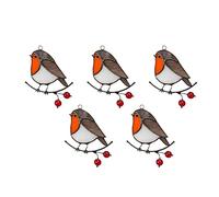 Iyalezirk 5X Suspendre des Oiseaux Multicolores sur Le Haute Taché Acrylique Panneau de Fenêtre Créatif Décor de - Assis