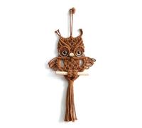 Iyalezirk Chouette Macramé Tapisserie Tissée Tenture Murale Pendentif Ornement Tissé Bohème Tapisserie