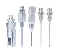 Iyalezirk Kit de Pointe à Aiguille à Graisse de 5pcs, Ensemble D'Aiguille D'Injecteur à Graisse en Acier Durci, Outil de Raccord de Distributeur D'Aiguille à Graisse