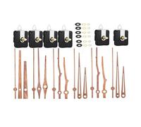 Iyalezirk Kit Mécanisme Mouvement Montre à Quartz 6 Pièces avec 4 Types de Aiguilles en Bois de Noyer Accessoires pour Montres Pièces de Réparation pour Montres