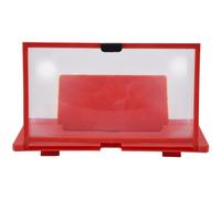 Iyalezirk Lentille de zoom pour écran de téléphone portable support de 12 pouces pour amplificateur vidéo 3D HD avec support de table pliable rouge pour jeu vidéo