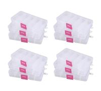 Iyalezirk Lot de 12 kits de boîtiers en plastique pour kits de composants électroniques de 10 grilles