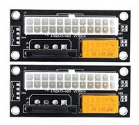 Iyalezirk Lot de 2 adaptateurs de synchronisation de source d'alimentation Dual PSU Add2Psu ATX 24 A 15 connecteur synchrone Câble vertical minier