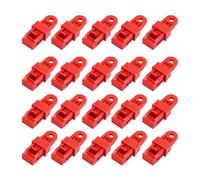 Iyalezirk Lot de 20 clips de fixation pour de camping en plein air, sangle coupe-vent, rouge