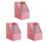 Iyalezirk Lot de 3 porte-revues en papier, porte-documents pour livres, grand porte-documents pliable, organisateur de bureau