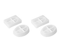 Iyalezirk Lot de 4 moules en résine pour savon en silicone, boîte à savon de drainage ovale/carrée, moule en résine époxy, organisateur de maison