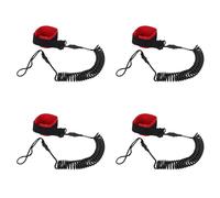 Iyalezirk Lot de 4 sangles de surf enroulées pour stand up paddle Board Noir TPU Paddle Board Pied Jambe Corde Planche de Surf Balsa Corde de traction