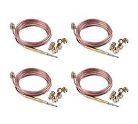 Iyalezirk Lot de 4 thermocouple universel pour cuisinière à gaz 1500 mm M6 x 0,75 avec écrou de trop-plein (cinq) thermocouple de rechange