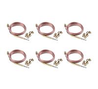 Iyalezirk Lot de 6 thermocouple universel pour cuisinière à gaz 1500 mm M6 x 0,75 avec écrou de trop plein (cinq) thermocouple de rechange