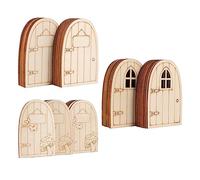 Iyalezirk Lot de 60 portes de fées en bois non peintes pour décoration artisanale de Noël