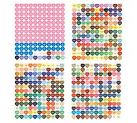 Iyalezirk Lot d'étiquettes autocollantes, étiquettes en forme de coeur, avec chiffres colorés, étiquettes autocollantes pour boîtes de rangement avec diamants B