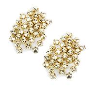 Iyalezirk Metal Jingle Cloches pour de décoration de Noël Craft 10 mm Lot de 200 pièces - Doré