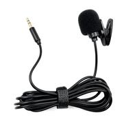 Iyalezirk Microphone à Lavalier stéréo Mini avec carte audio, appareil photo, PC et ordinateur de bureau avec connecteur de 3,5 mm. Longueur du : 2 mètres.