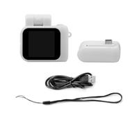 Iyalezirk Mini Caméra de Style Monoreflexes HD1080P CMOS avec Écran LCD, Lampe Flash et Station d'accueil pour Batterie, Enregistreur Vidéo Portable DV Blanc