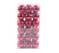 Iyalezirk Ornements de Boule Arbre de Noël Fête pour Incassable Transparent Grand Plastique DIY Boule à Suspendre Ensemble de Balles Décoratives (Rouge)