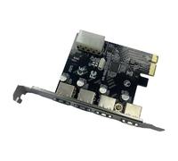 Iyalezirk PCI-e A USB 3.0 Expansion Card 4 Ports PCI-EUSB3.0 Adaptateur pour Ordinateur 5 Gbps IDE Puissance pour PC