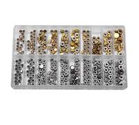 Iyalezirk PièCes de Couronne de Montre ImperméAble de Rechange Assorties de DôMe d'or et d'argent TêTe Plate Montre Accessoires Kit de RéParation pour L'Horloger