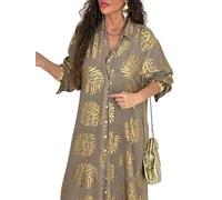Iyalezirk Robe Bohème à Imprimé Floral pour Femme, Fendue sur Le Côté, Col en V Profond, Manches Courtes, Coupe Trapèze, Fluide. M