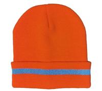 Iyalezirk Unisexe Bande RéFléChissante Tricoté Chapeaux Bonnets en Plein Air Cyclisme Ski Chaud Casquettes Femmes,Orange