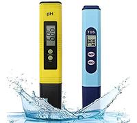 Iyalezirk Water Testeur de test de qualité, Tds Meter 2 en 1 Kit avec 0-14,00 Ph et 0-9990 Ppm Plage de mesure pour hydroponiques, aquariums, eau potable,