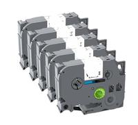 IYBYNYHN 5 Paquet de Bande d'étiquette Compatible avec Un Bande Flexible Tze-Fx231 FX221 211 241 251 FX631 Compatible avec l'imprimante d'étiquette(Black on White)