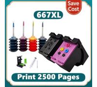 IYBYNYHN Cartouche à Encre Rechargeable Compatible 667xl Compatible avec DeskJet Plus Ink Advantage Printers Modèles 1275 2374 2375 2376 2775 2776(1 Set and 30ml Ink)