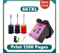 IYBYNYHN Cartouche à Encre Rechargeable Compatible 667xl Compatible avec DeskJet Plus Ink Advantage Printers Modèles 1275 2374 2375 2376 2775 2776(Color and 30ml Ink)