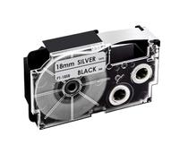 IYBYNYHN Cartouche d'étiquettes XR-18WE 18 Couleurs, Compatible avec 18mm XR-18X XR-18YW XR-18RD XR-18BU, Compatible avec Le Fabricant d'étiquettes KL-130 KL-120 KL-430(Black on Silver)