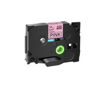 IYBYNYHN Ruban en Satin embellissant Le Ruban en Tissu 12mm sur Le Remplacement du Ruban d'étiquette Blanc Compatible avec TZe R234 RW34 RN34(Black on Pink)