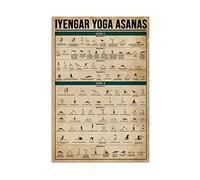 Iyengar Yoga Asanas Knowledge Lover, 30,5 x 20,3 cm Poster vintage drôle Décoration murale Art Cadeau rétro image en métal