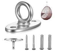 IYEREER Pontet INOX, Plaque à Oeillets en Acier Inoxydable, M8 Plaque à œil en Acier INOX, Crochets de Plafond Support Murale pour Fixation de Balançoire Chaise Sac de Frappe Hamac de Yoga