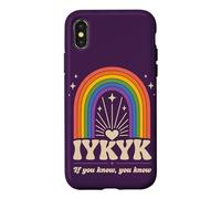 IYKYK If You Know You Know You Know Retro Rainbow Humour Coque pour iPhone X/XS