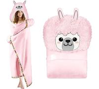 iyoimono Couverture Portable Lama Alpaga Rose - Cadeau pour Femmes, Adultes, Filles et Enfants - Douillette pour Canapé - 152 x 125 cm