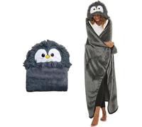 iyoimono Gris Pingouin Cadeau pour Femme Couverture Portable Cadeau Pingouin Couverture de Canapé Moelleuse Cartoon Pingouin Couverture Douillette Motif Animal Mignon Couverture Salon 152 * 125cm