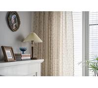 iyoimono Lot de 2 Rideaux Voilage Beige Rideaux de Fenêtre Bohème Semi Occultants Rideaux Vintage Style Semi Transparent Crochet Coton Lin et Glands Rideaux Beige pour Salon Chambre,L150×H240cm