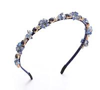 IYOU Bling Strass Bandeaux Serre-tête Cristal Bleu Marine Cerceau de Cheveux Fins Vintage Pierres Précieuses Accessoires de Coiffure pour Femmes